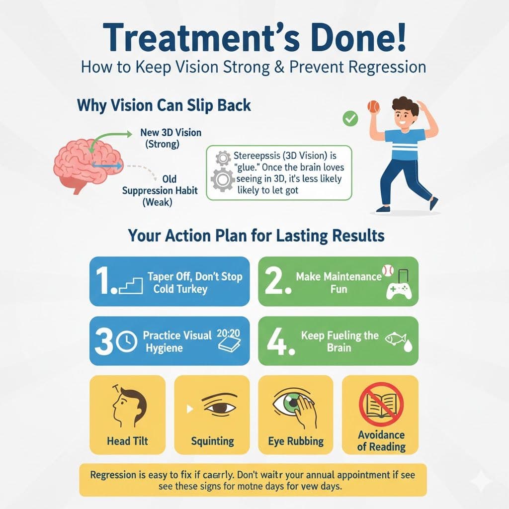 My Child’s Treatment Is Completed; How Do We Maintain the Progress and Keep Their Vision from Regressing?